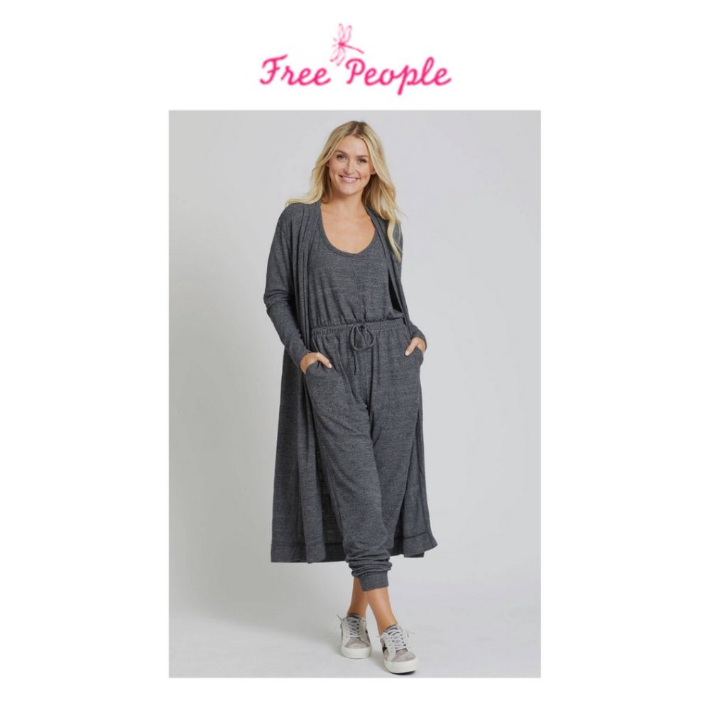 Free People Bi-Coastal Jumpsuit + Cardi Set